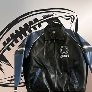 Colts Black and Blue Leather Jacket